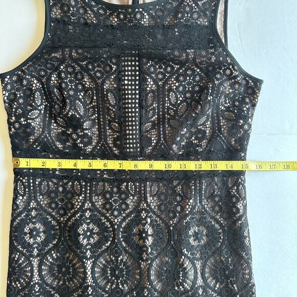 LOFT Lace Dress Sleeveless Shift Black Tan Size 4 Dark Fairy Grunge Romantic - Picture 12 of 13